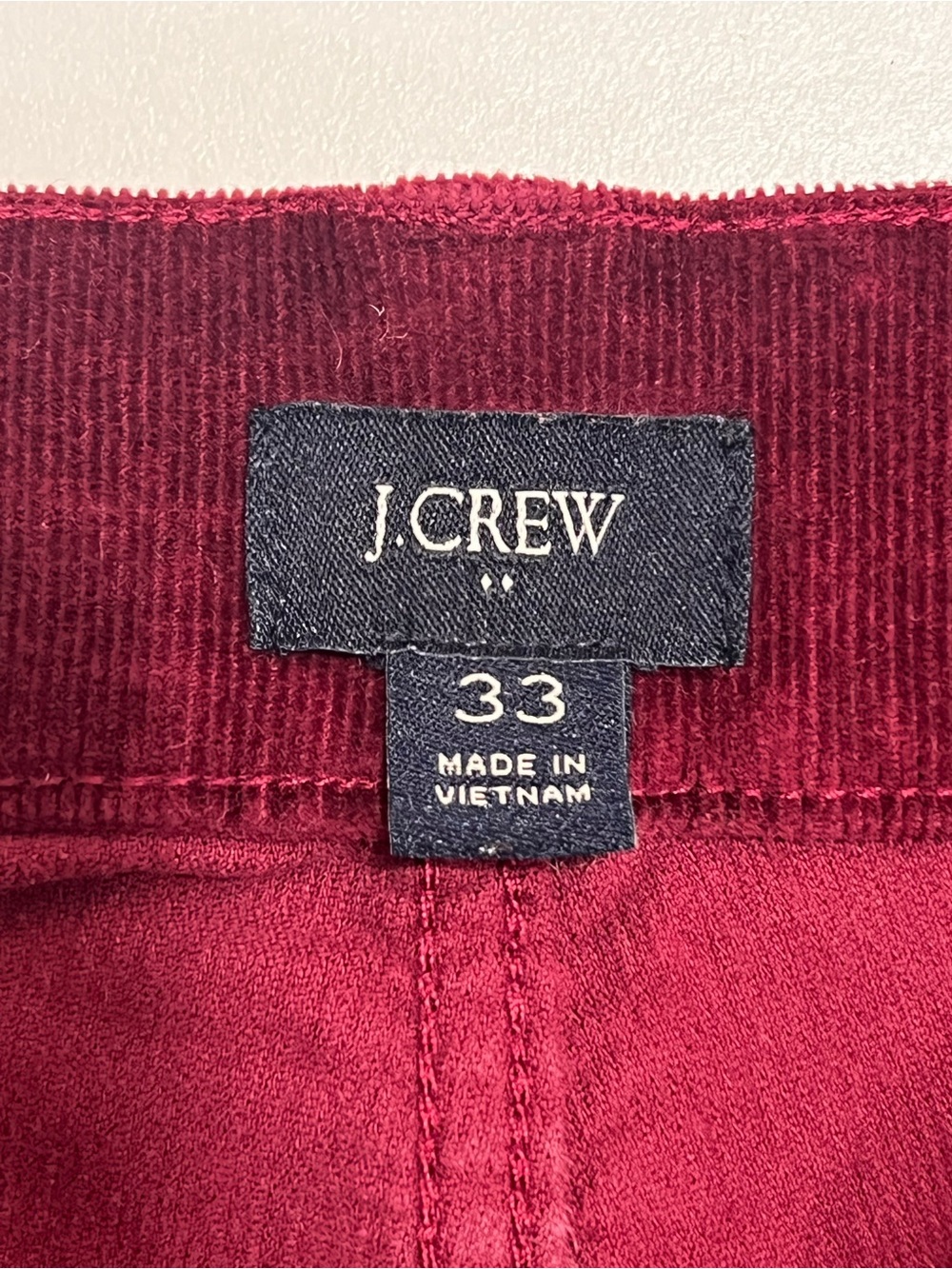 J. Crew Women's Burgundy Straight Leg Corduroy Pants - Picture 3 of 5
